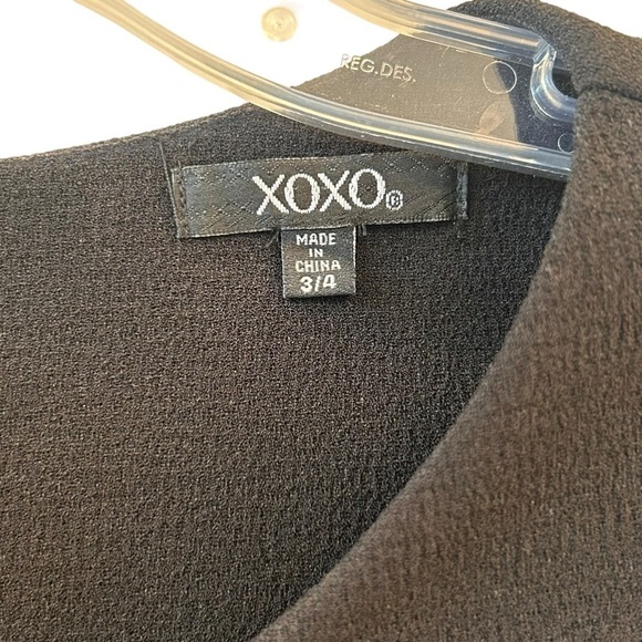 XOXO Semi Formal Black Cocktail Dress with Embellished Sleeves Vintage Y2K - Picture 7 of 9